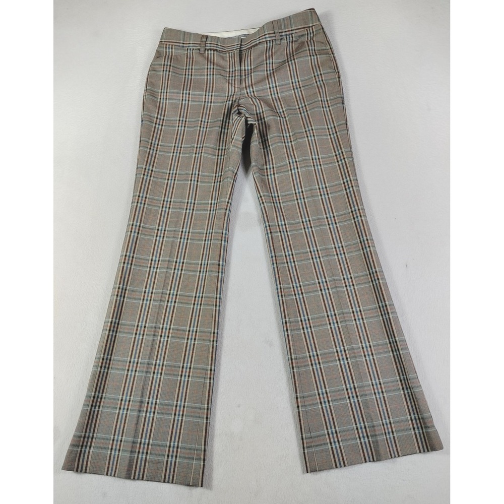 Express Editor Pants Womens 8 Brown Plaid Dress Trouser Stretch Workwear Office